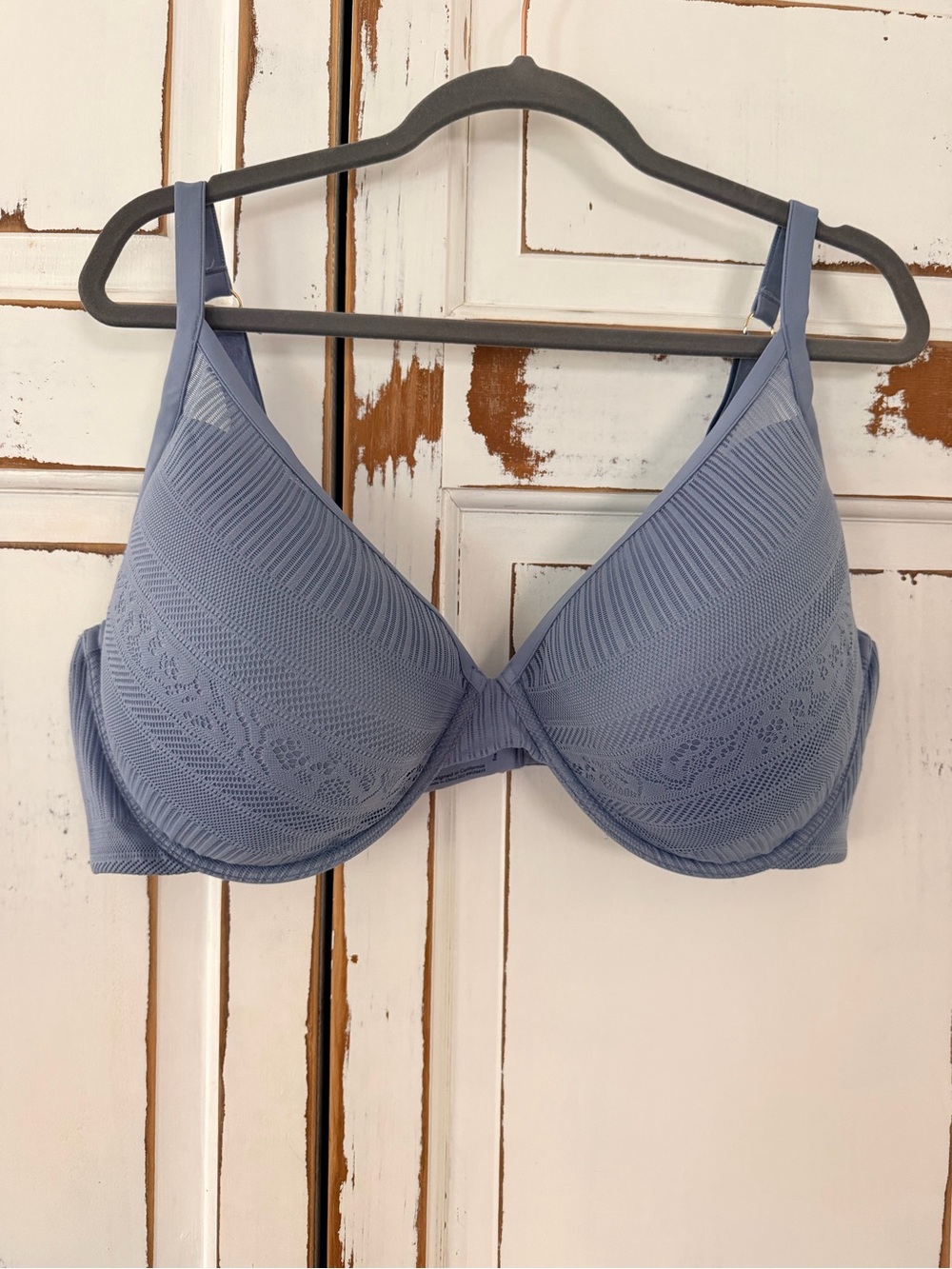 ThirdLove Light Blue Lace-Textured Underwire Bra